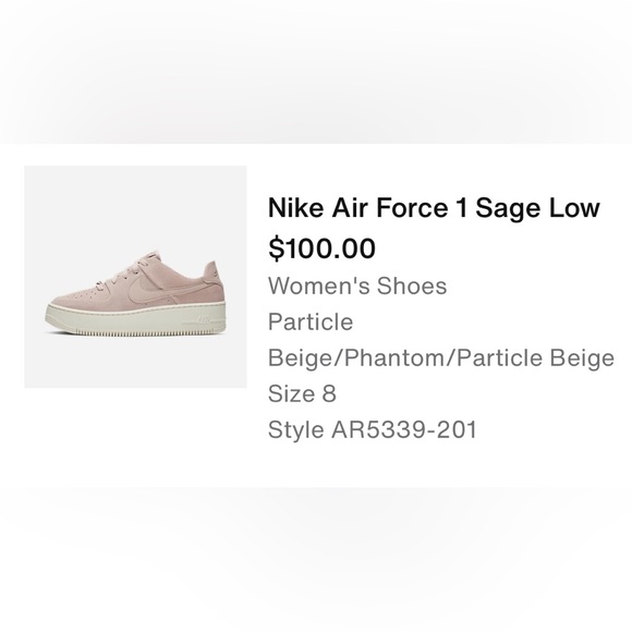 Nike Air Force 1 Sage Low, size 8 - Picture 7 of 7